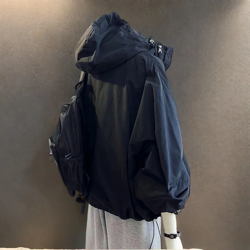 Faionable ort Jaet da donna Autunno 2025 Street Sport Casual Cerniera lunga Sve con cappuccio Lunghezza regolare Guangzhou Tredicante...