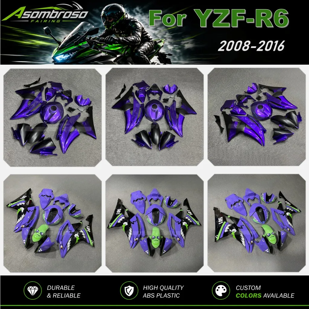 Motorbike Cowling Full Set Fit For YAMAHA YZF-R6 2008-2016 R6 08 09 10 11 12 13 14 15 16 ABS Injection Mold Sportbike Body Kit