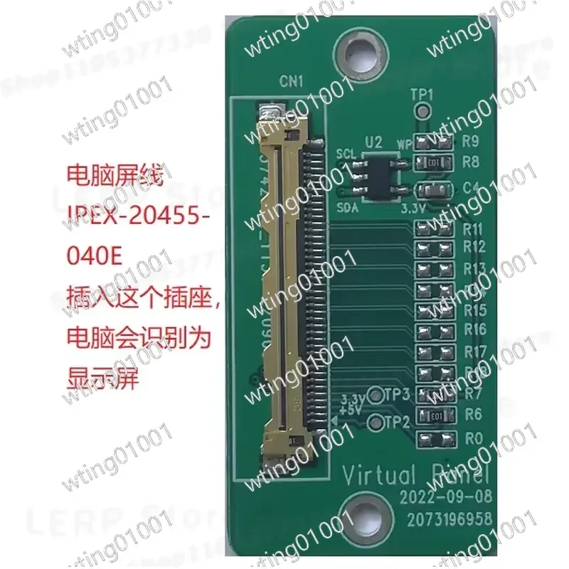 for Laptop Display 40 Pin LVDS Converter EDID Programmer Virtual Monitor Repair Tool for Broken Fragmented Notebook Panels