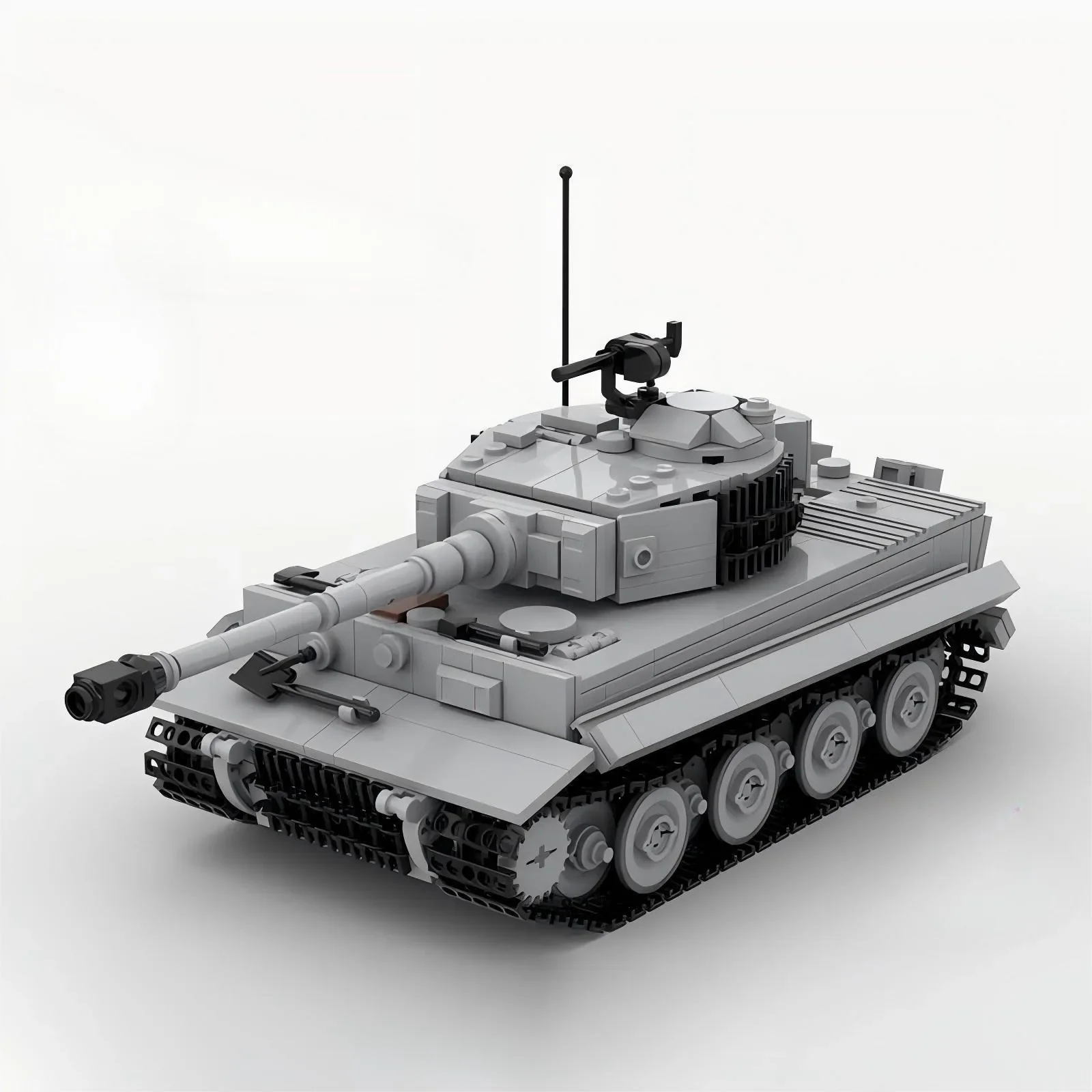 MOC Militärserie Tiger E Deutscher Panzer Artillerie Gepanzertes Fahrzeug Baustein-Modell DIY Kinderspielzeug Geburtstagsgeschenk – Detail 6