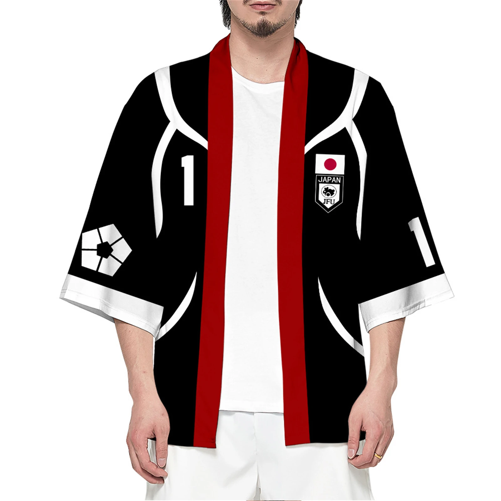 

Chigiri Hyoma Isagi Yoichi Cosplay Kimono Black Short cardigan Anime Men Robe Bathrobe Halloween Costume