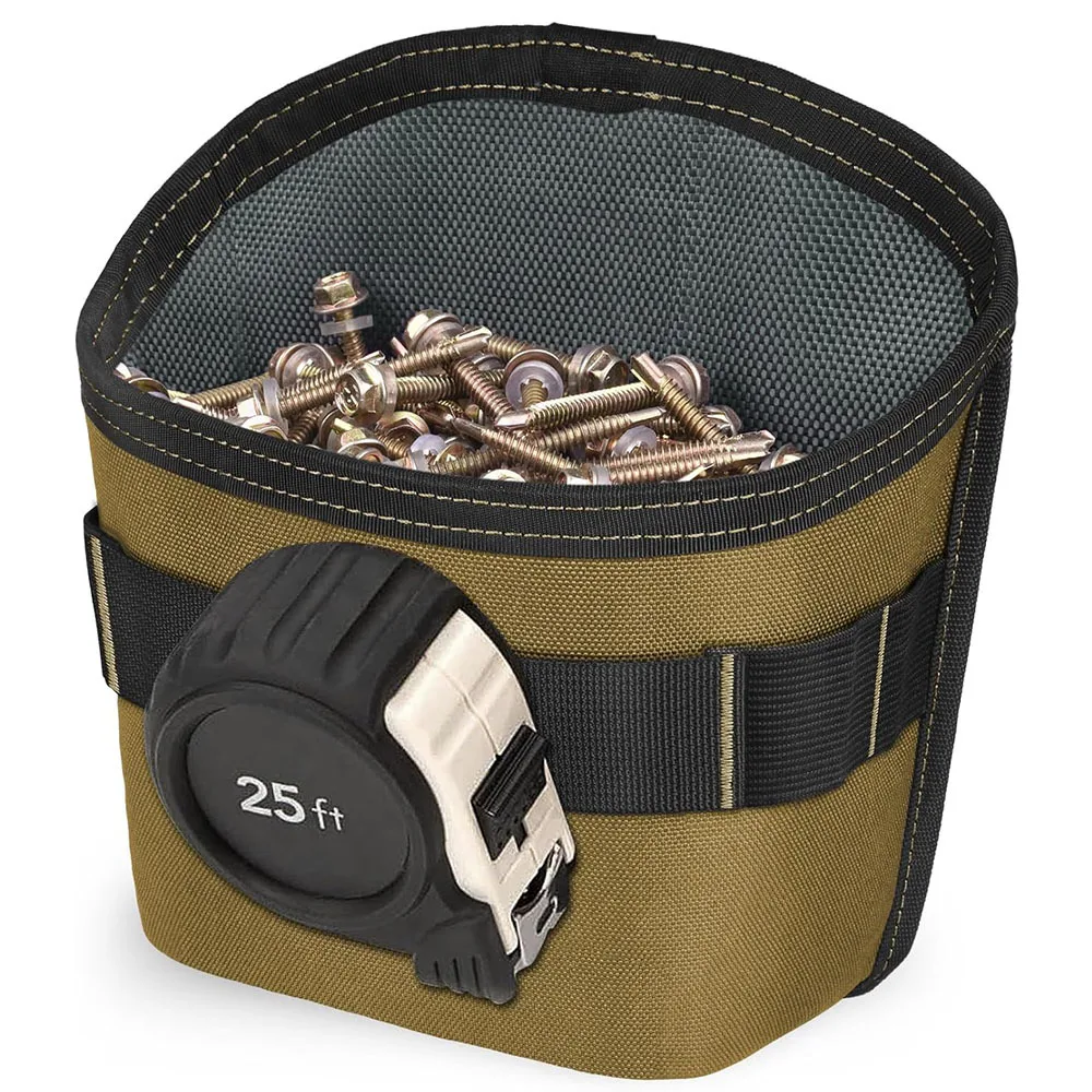 Portable Nail/Screw Work Waist Bag  Thickened Wear-resistant  Nails Storage Bag Metal Clip-On Tool Pouch