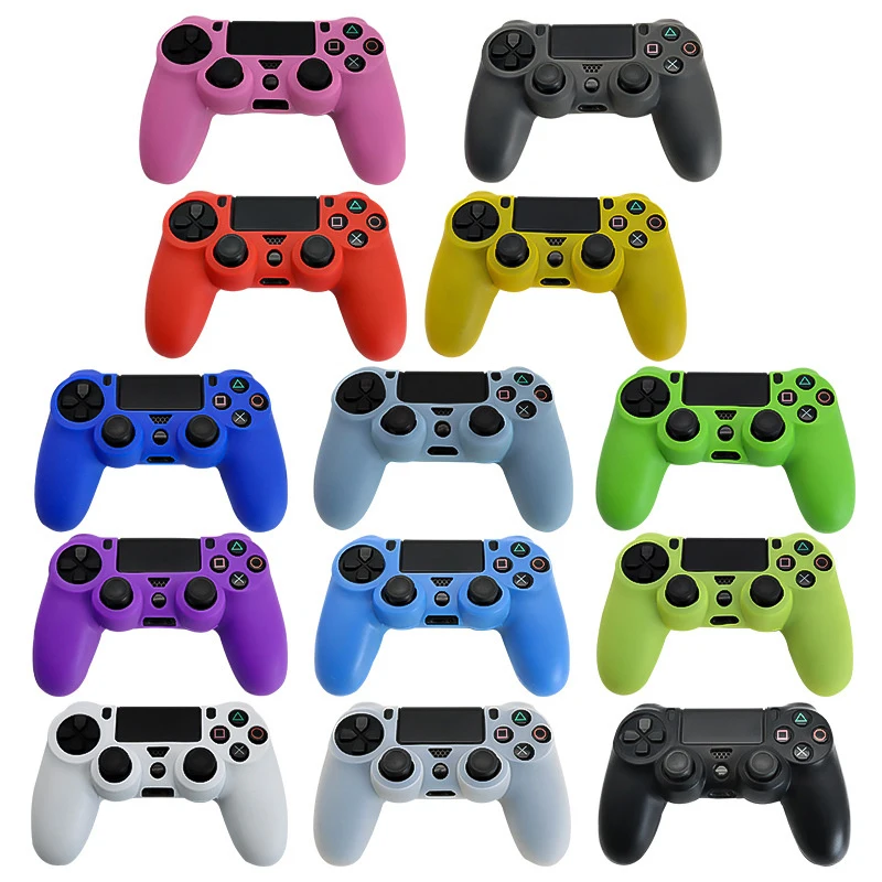 Soft Silicone Protective Control Cover For Playstation 4 Controller Skin PS4 Gamepad Case With Joystick Grip Caps