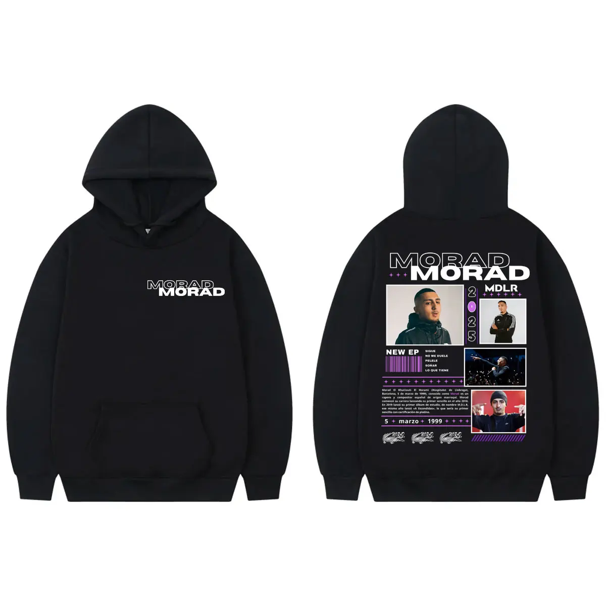 

Rapper Morad Mdlr Tour 2025 Merch Hoodie Men Women Hip Hop Fashion Hooded Sweatshirts Autumn Winter Casual Oversized Pullovers