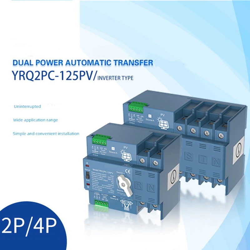 (NEW) ATS Dual Power Automatic Transfer Switch For Generator Or PV Energy To City Power Changeover Switch Solar Inverter
