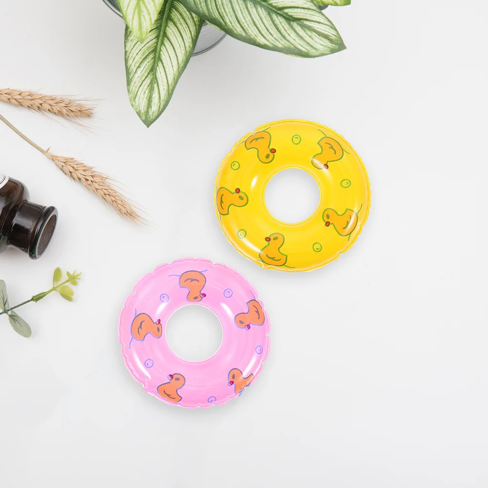 

60pcs Mini Inflatable Swim Rings For Dollhouse Kids Baby Pool Beach Bathtub Summer Water Floats Lightweight Portable Pool Floats