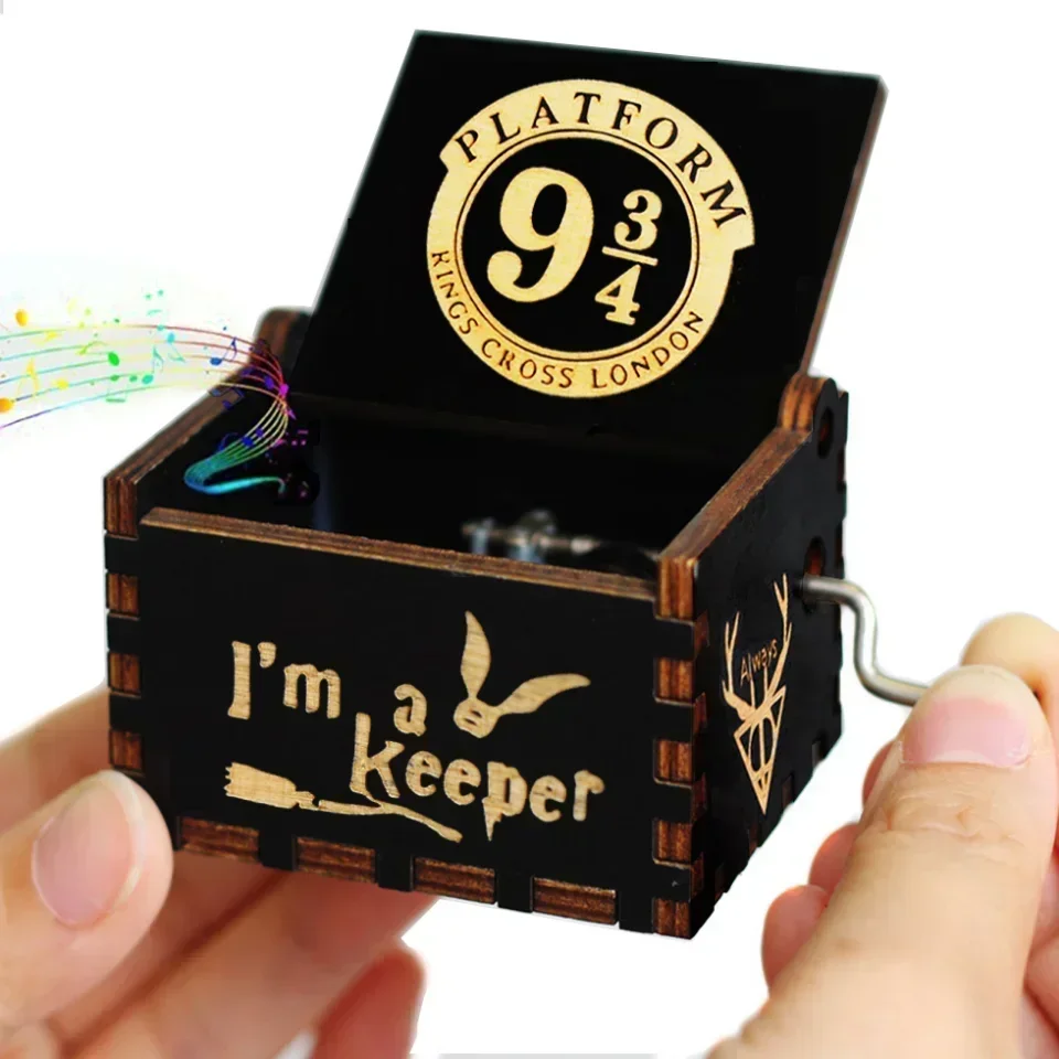 HOT Wooden Hand Crank Black Queen Harry Potter Music Box Children\'s Holiday Gifts Christmas Gifts New Year Gift