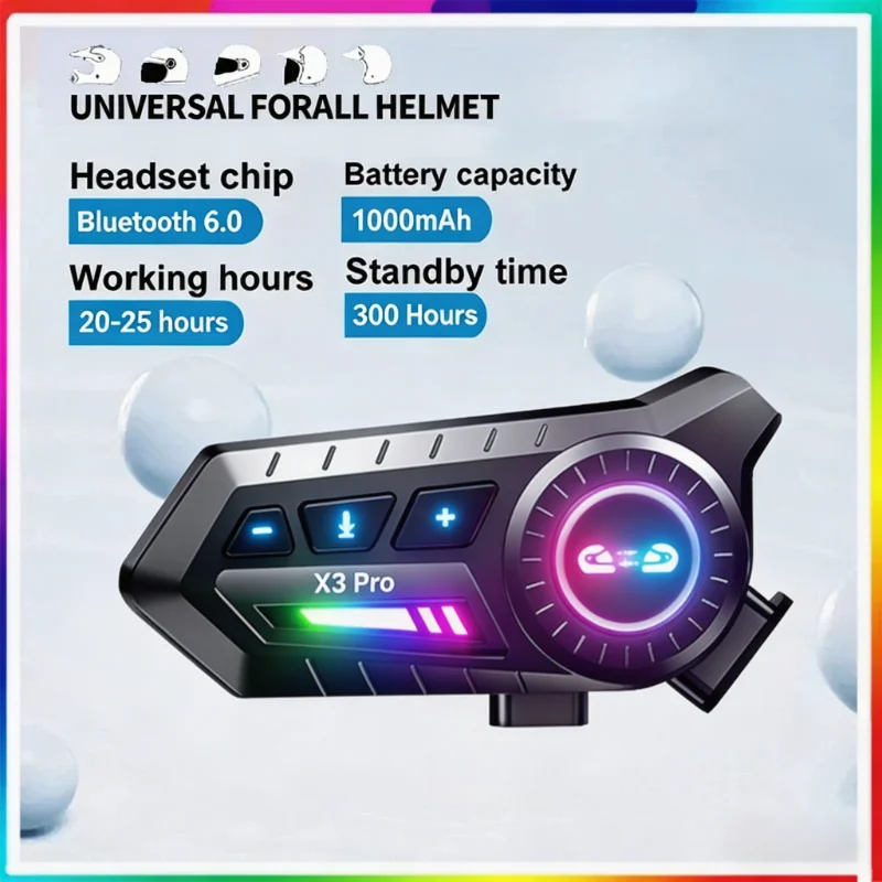 

Motorcycle Helmet Headset Bluetooth 1000Mah Waterproof Noise Reduction Hands-free Wireless Motorcycle Earphone X3/X3 PRO