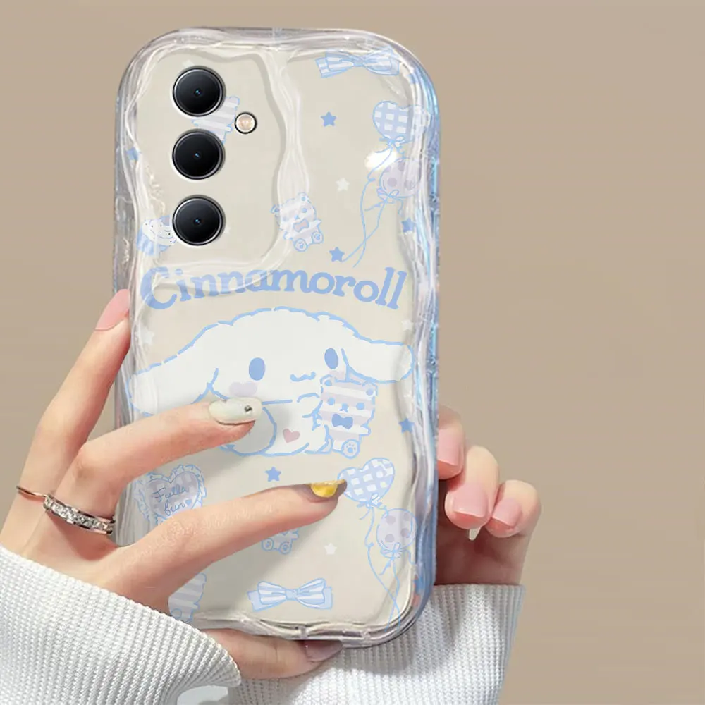 Sanrio Cinnamoroll 3D Wave Case For Samsung A73 A72 A71 A55 A54 A53 A35 A34 A33 A25 A24 A23 A15 A14 A13 A05 A04 A03 4G 5G Cover