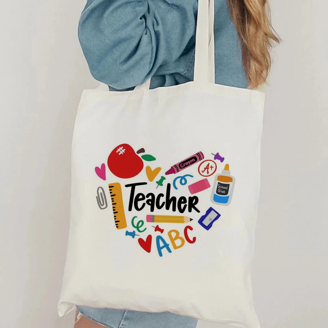 

Teachers Change The World Tote Bag Cute Teacher Appreciation Teacher Gift Idea Tote Bag Gift Large Capacity Durable Shopping Bag
