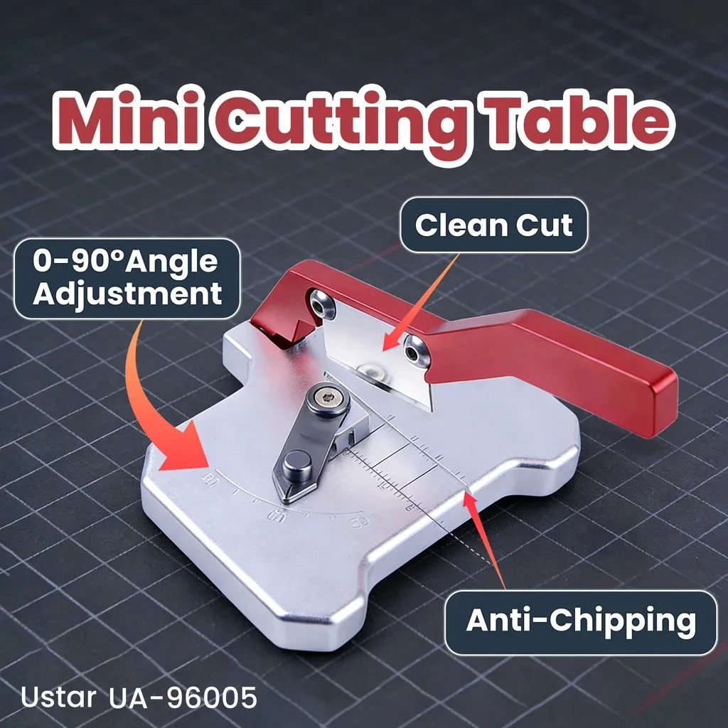 Ustar UA-96005 Mini Desktop Multi-Angle Cutting Table 0-90° Precision Cutter Plastic Sheet Rod Model DIY Hobby Tool