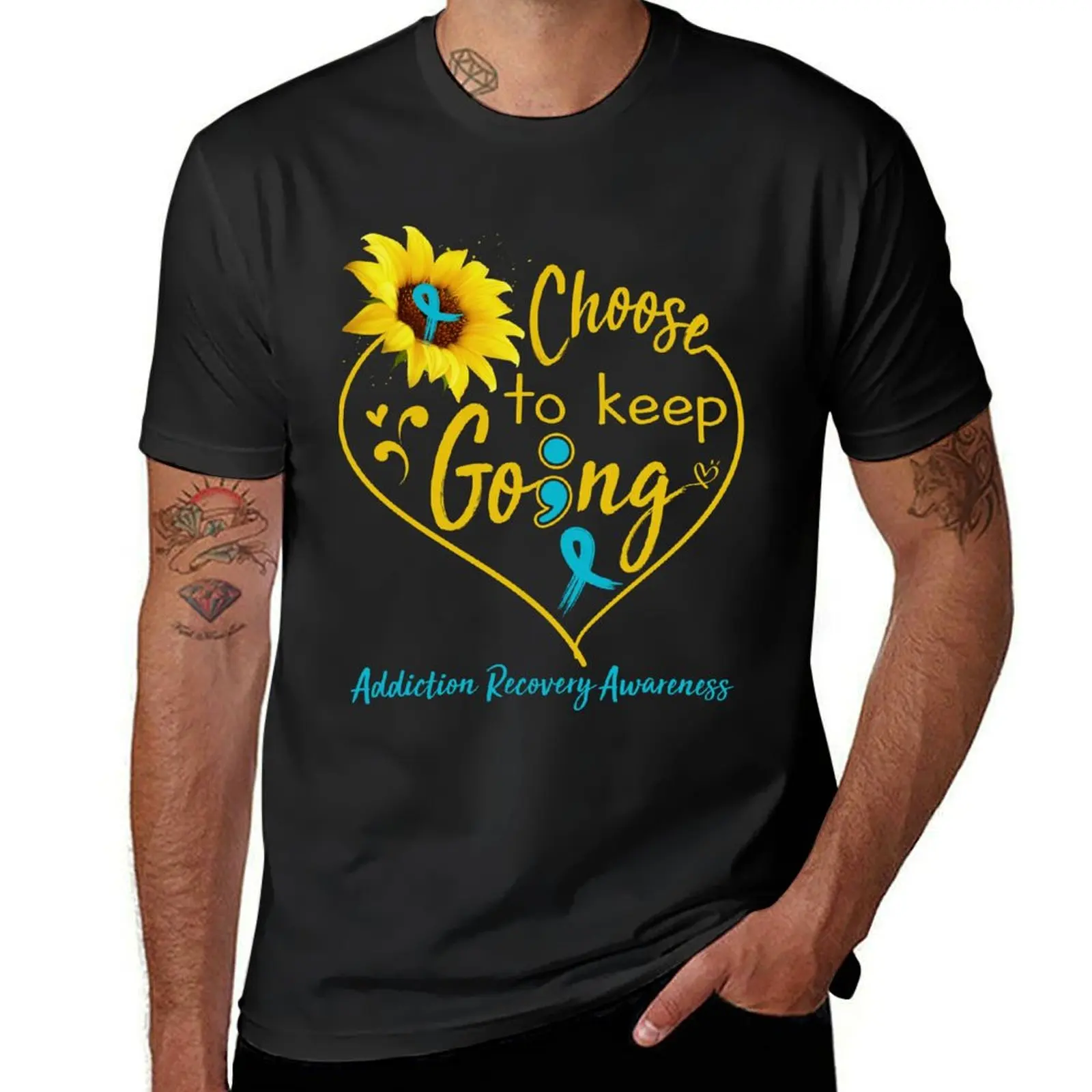 Addiction Recovery Awareness Choose To Keep Going T-Shirt cute tops blanks plain white t shirts men