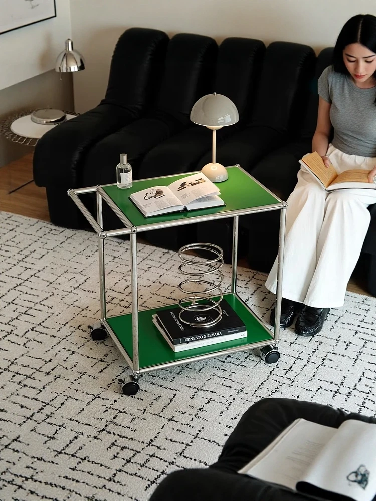 Medieval module Bauhaus sofa side few small apartment stainless steel coffee table