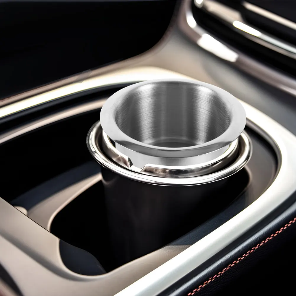 

Recessed Cup Holder Insert Stainless Steel Rv Couch Sofa Replacement Metal Insert Anti Spill Cup Holder Inserts for Car Table