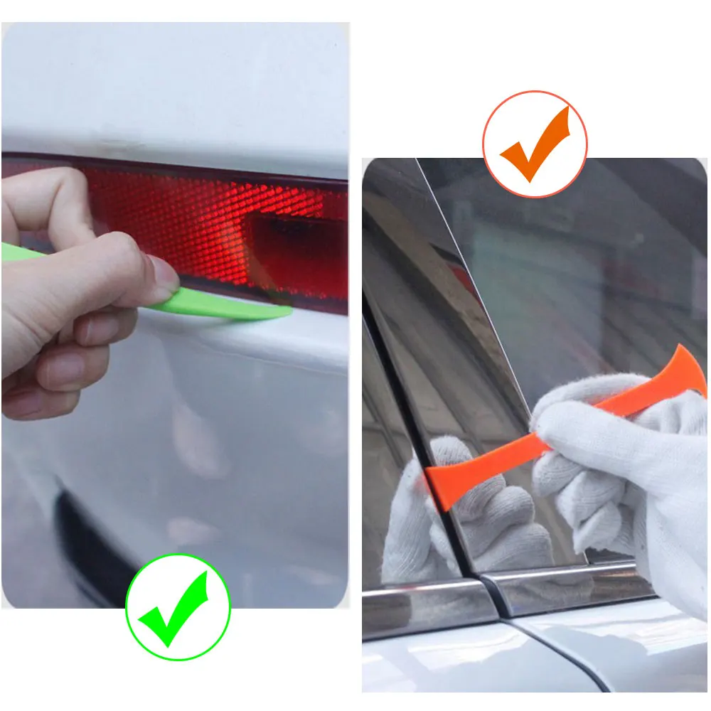 3X Vinyl Car Wrap Tool Micro Stick Squeegee Window Corner Scraper Curves Slot Tucking Tool Gap Film Cutter Universal Accessories