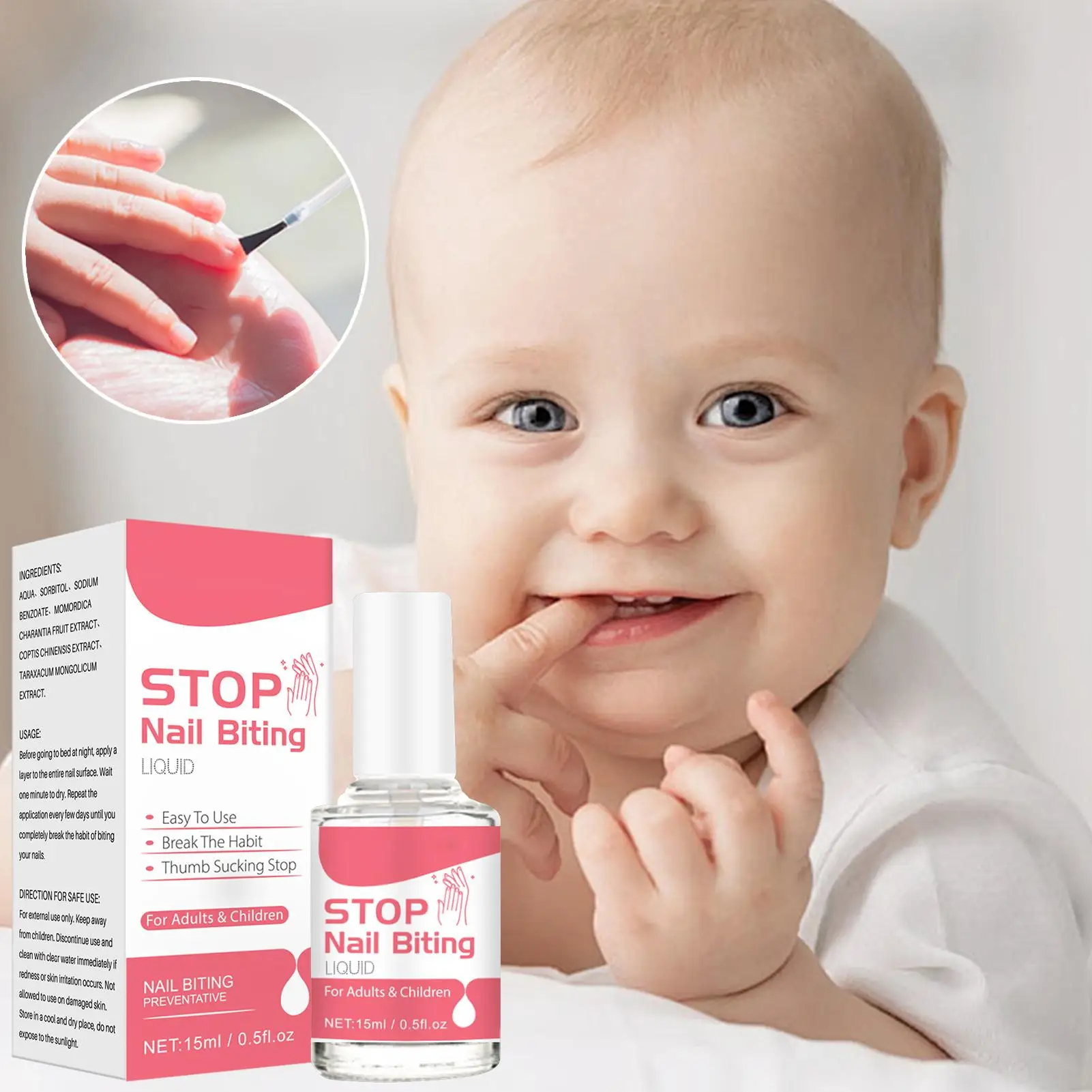 

Anti Bite Liquid 0.5fl oz Nail Bite Stopper Anti Nail Biting For Kids Care For All Ages Stop Thumb Sucking Safe & Effective