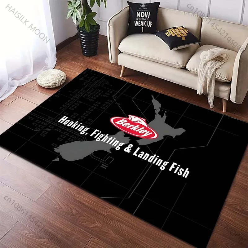 6 Style Fishing Enthusiasts B-Berkley Pattern Carpet for Living Room Bedroom Sofa Home Decor Non-slip Floor Mat Large Size