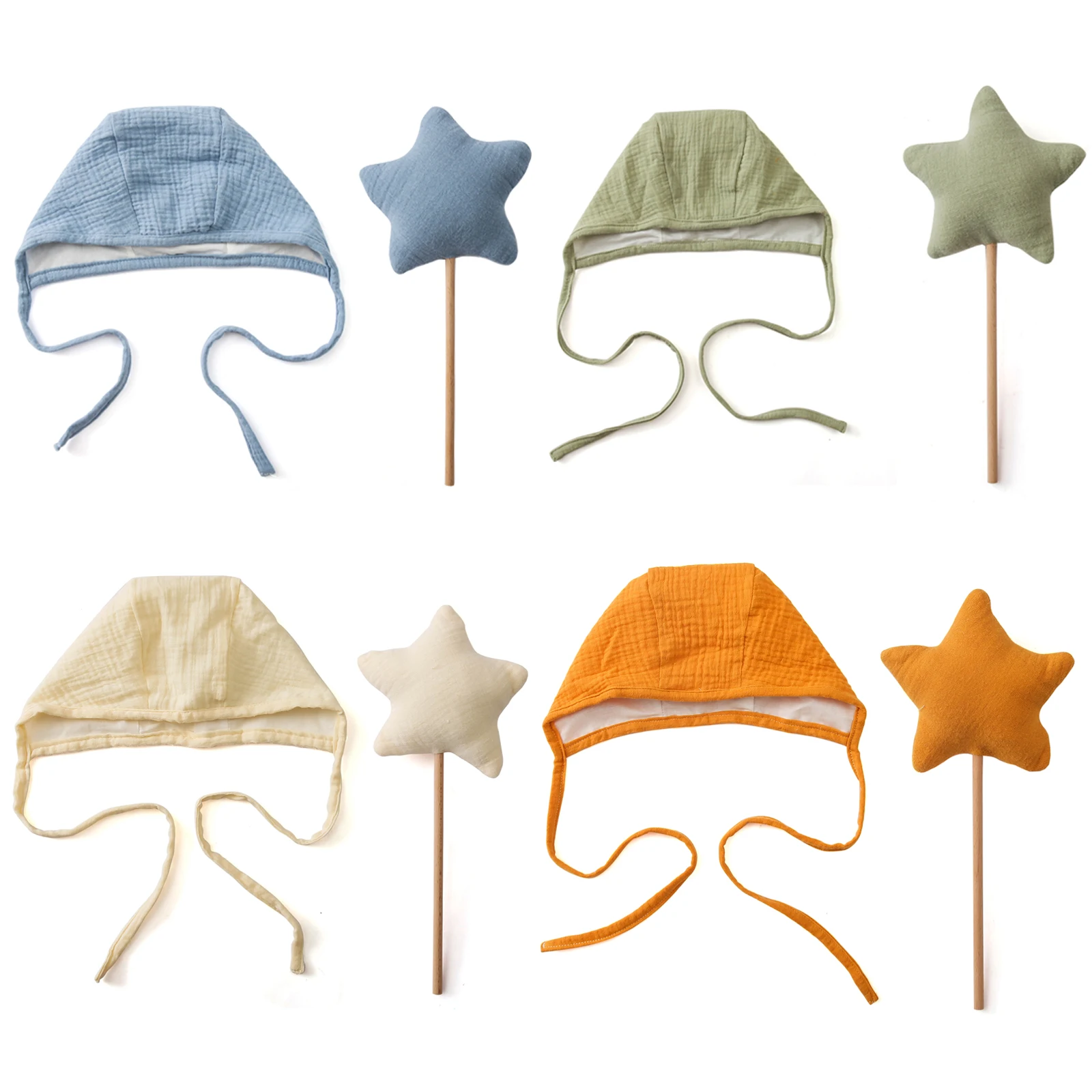 Baby Cotton Hat Magic Wand Photo Set Newborn Photography Accessories Set Children’s Party Toys Photography Props Baby Gifts