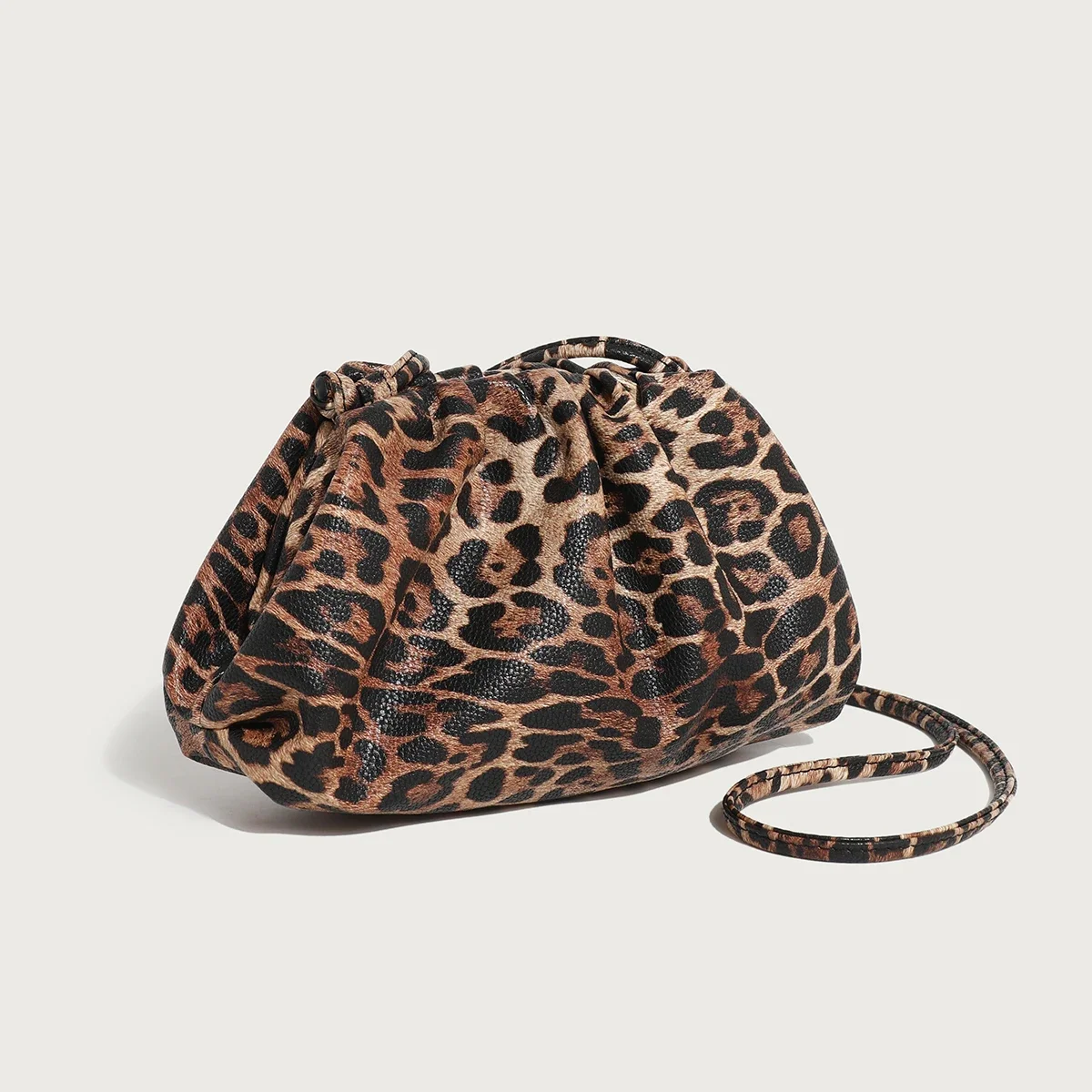 

Women PU Leather Leopard Shoulder Bag Fashion Ladies Small Clutch Crossbody Bags Casual Female Cloud Messenger Bags for Women