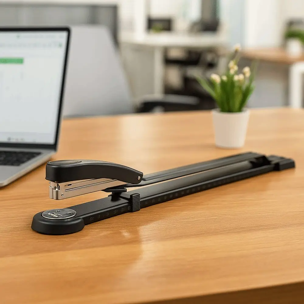 50-Sheet Capacity Long Reach Stapler Thickened Precision Scale Long Arm Stapler Metal Body Educational Paper Stapler For Booklet