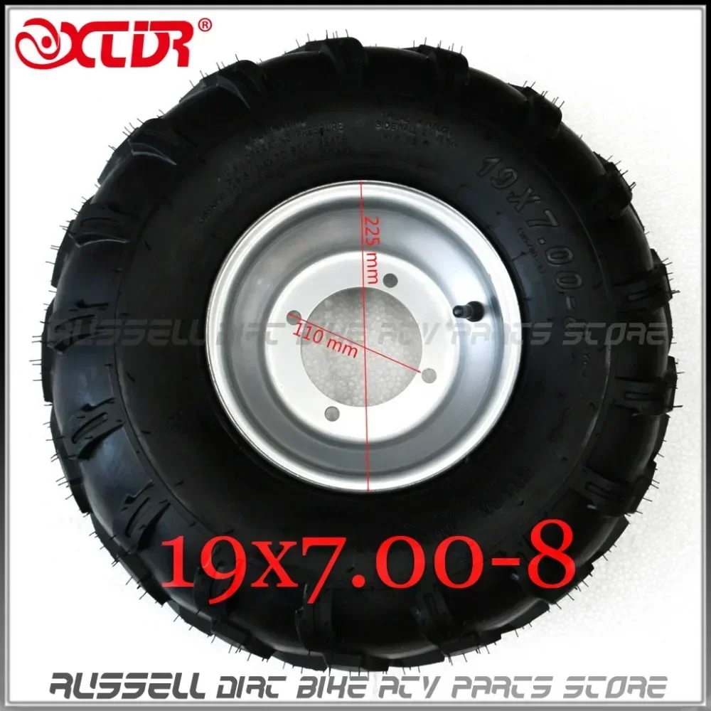 Tires and whee hub Rim 19x7.00-8 ATV Buggy Go Kart Front Wheel