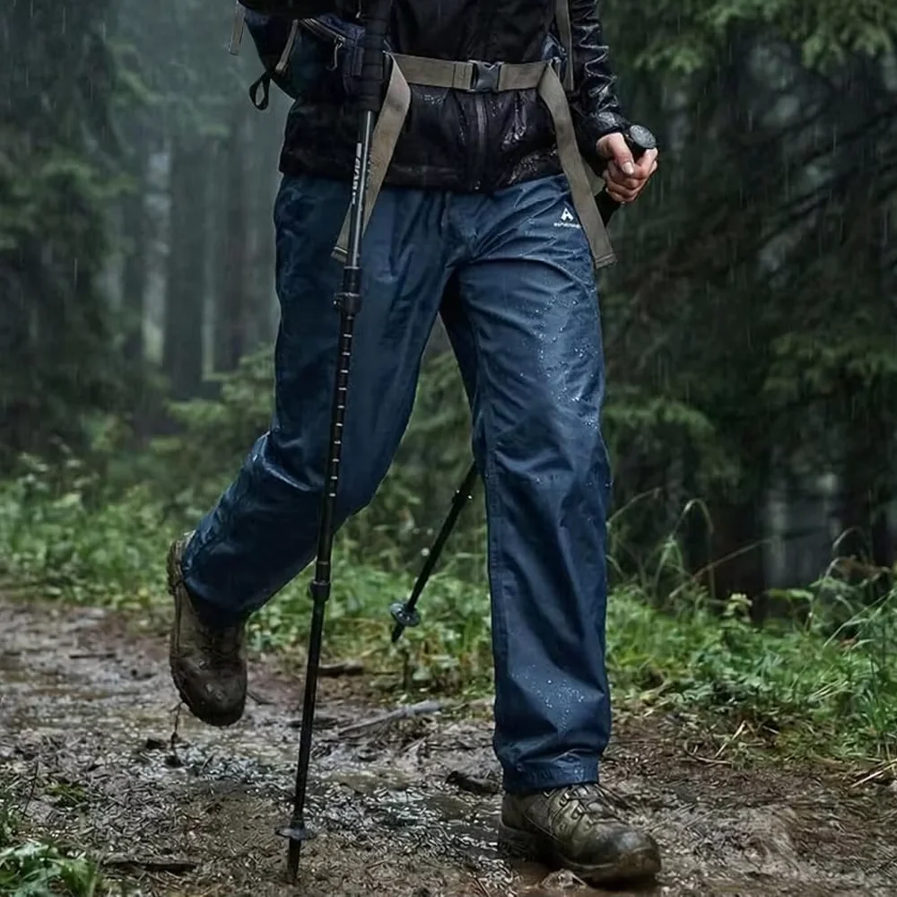 

Pioneer Camp Women's Rain Pants Waterproof Hiking Pants Packable Lightweight Windproof Side Zipper Outdoor Rain Over Climbing