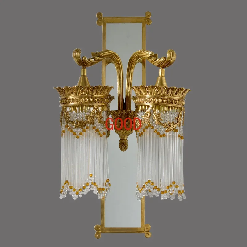 for  China Exquisite Copper Lantern Mounted Light with Mirror Luxurious Wall