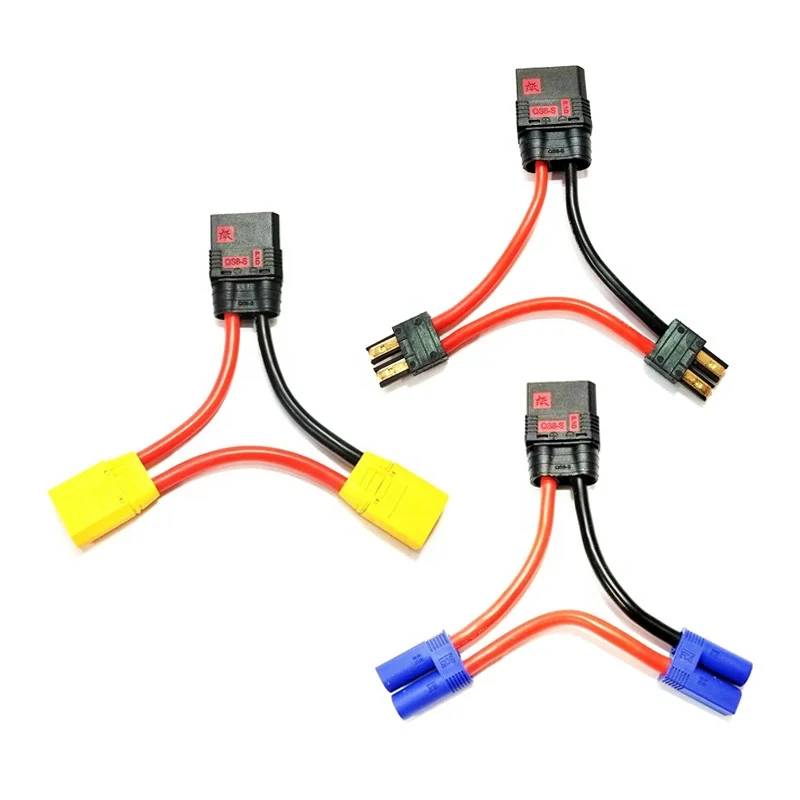 5PCS QS8-S Series Anti Spark Cable Female QS8 Connector To Male TRX XT60 XT90 EC5 Plug RC UAV Drone Harness Made Of Plastic