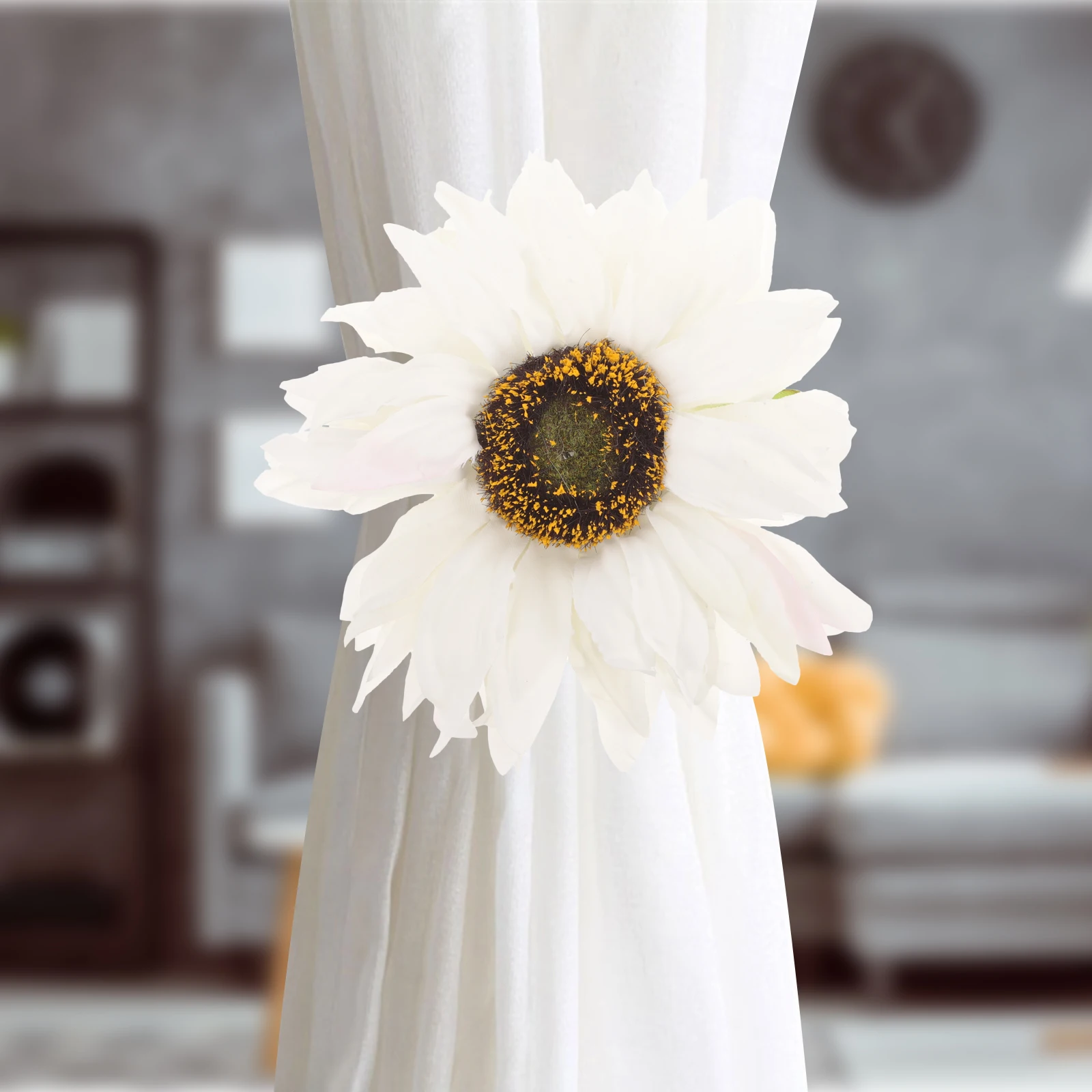 

2 Pcs Tie Curtain Buckle Rope Banquet Clamps Decorative Curtains Cloth Holders Sunflower