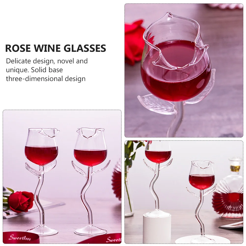 

1 шт., креативный бокал для красного вина с цветком розы для вечеринки, банкета, праздника, свадьбы, дома, бара, ресторана, декоративное стекло