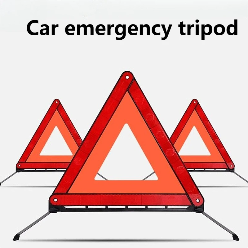 Car Triangle Reflective Tripod Emergency Breakdown Warning Sign Safety Hazard Foldable Stop Sign Car Accessories Rescue Tools