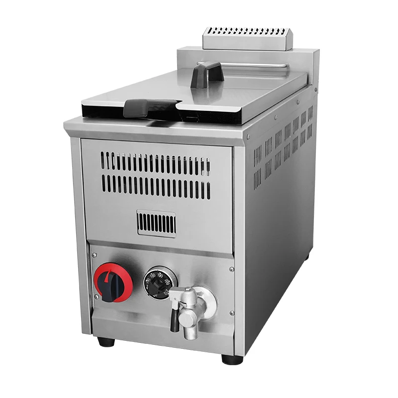 New gas pressure fryer for restaurants and hotels with oil pump and filter paper for efficient oil management