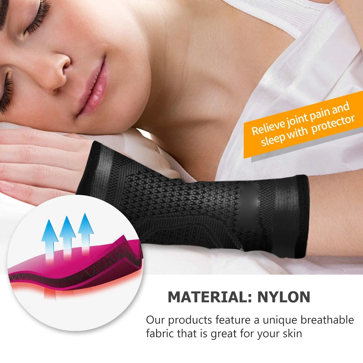 

2Pcs Wrist Guards High Quality Nylon Sports Basketball Badminton Volleyball Running Moisture Wicking Breathable Compression