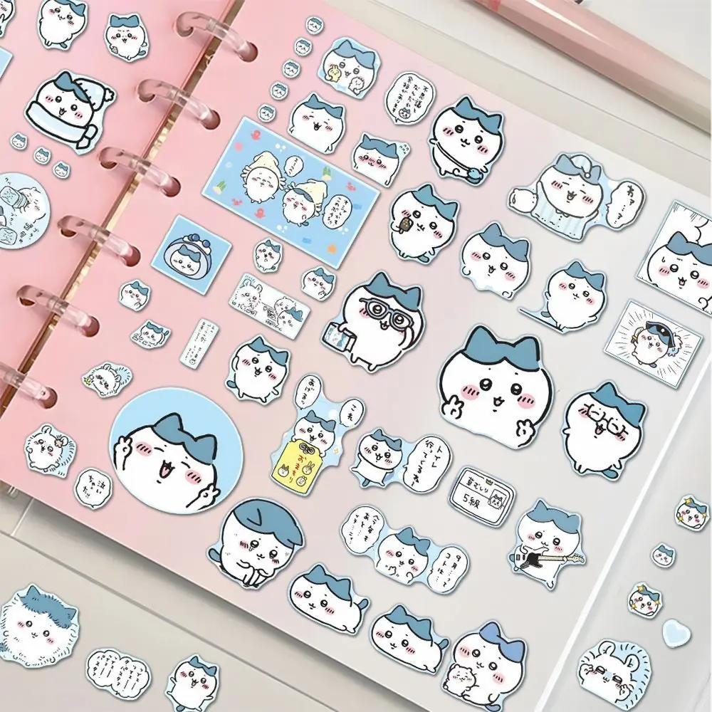 Bahan Stiker Chikawa - Stiker Membran Delapan Potongan Kartun Chiikawa Kikakawa yang Menggemaskan untuk Dekorasi Jurnal dan Kartu Goo