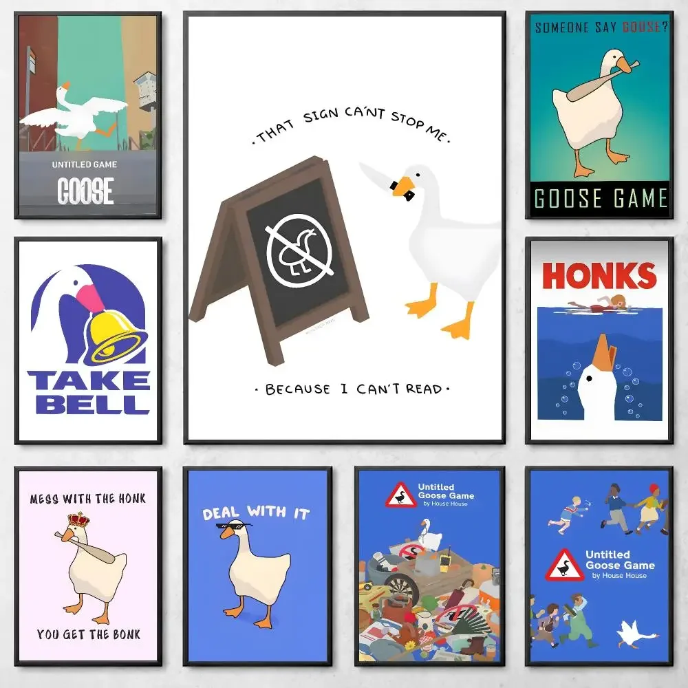 Game Funny U-Untitled Goose Poster Self Adhesive Art Poster Bedroom Dorm Gaming Room Decor Gift