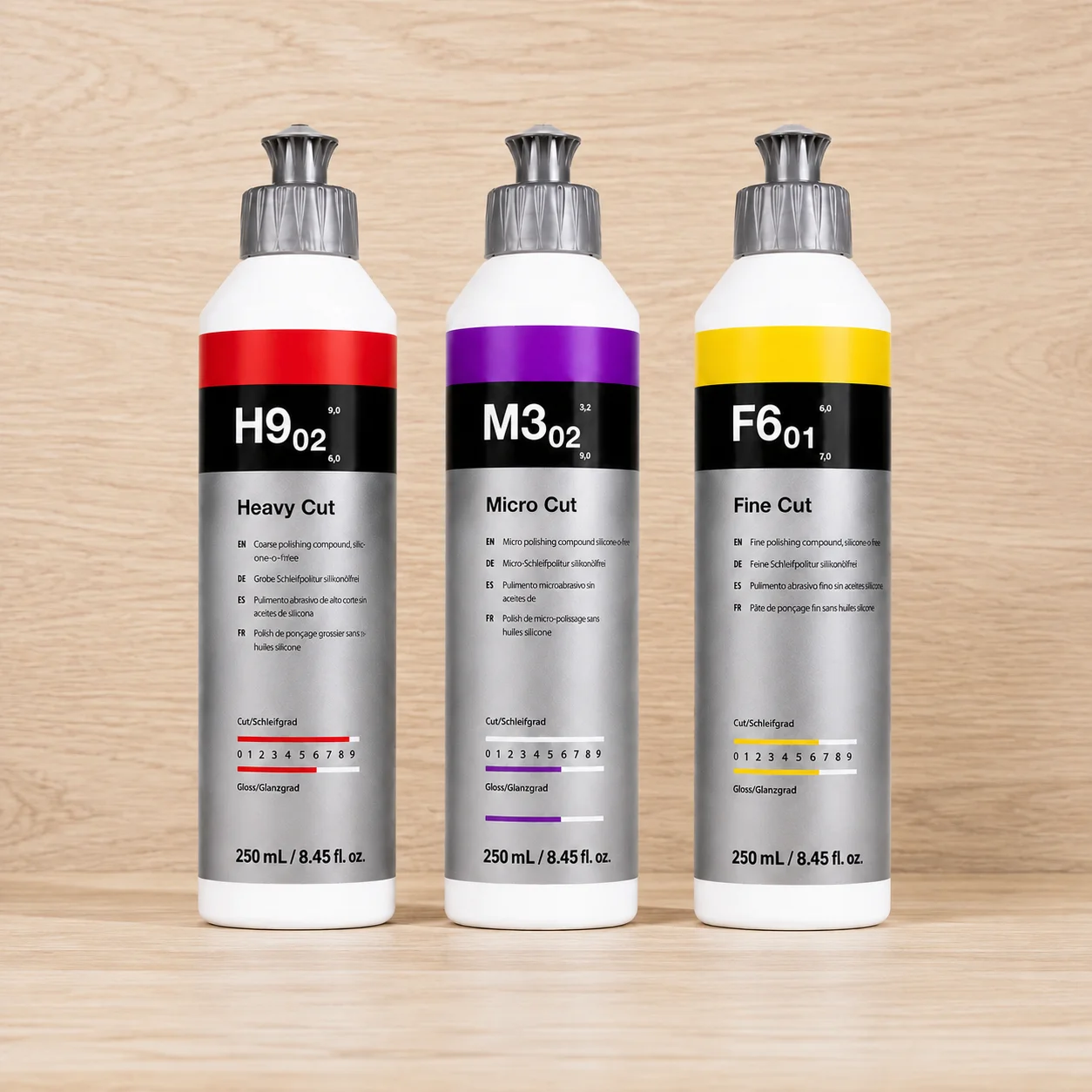 CAR  Compound Polish Combo 250ml | Heavy Fine Micro Cut | 3 Bottles