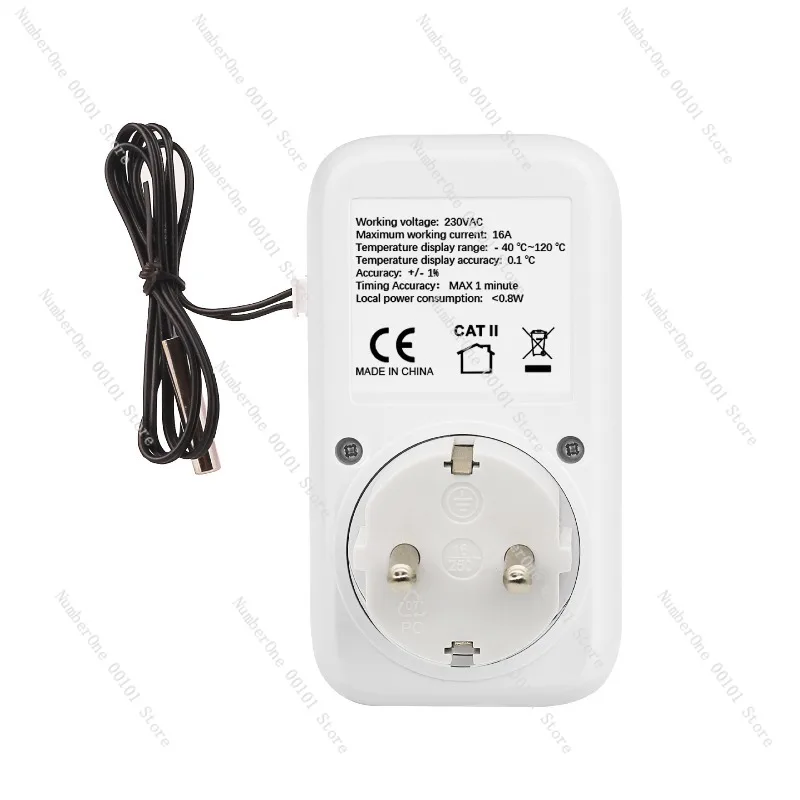 Backlit EU Standard Temperature Control Socket Countdown Timer Temperature Control Switch Controller
