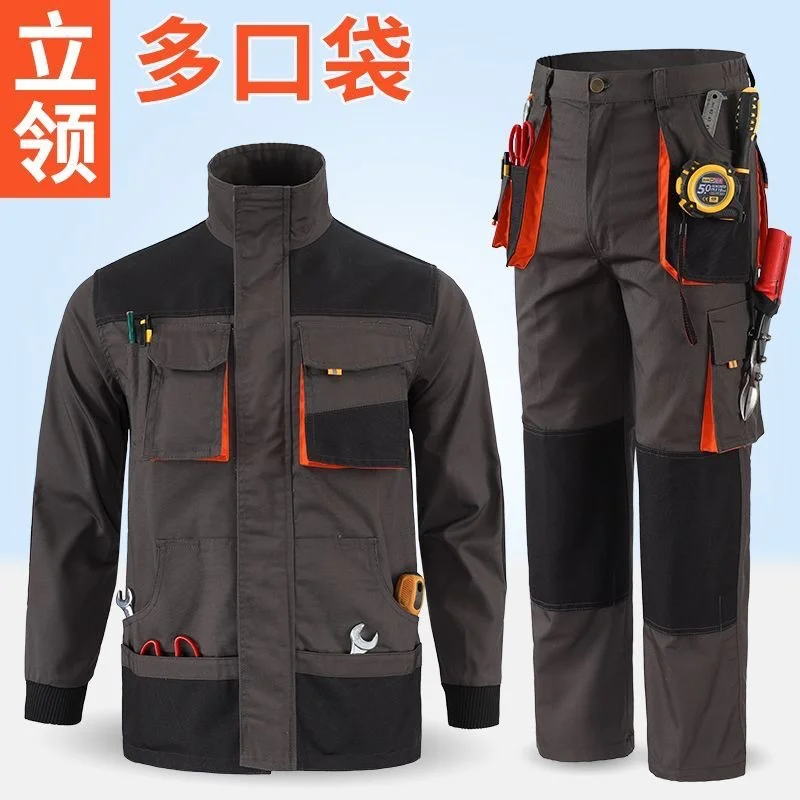 ensemble-de-vetements-de-travail-de-construction-pantalon-multi-poches-vetements-de-travail-resistants-a-l'usure
