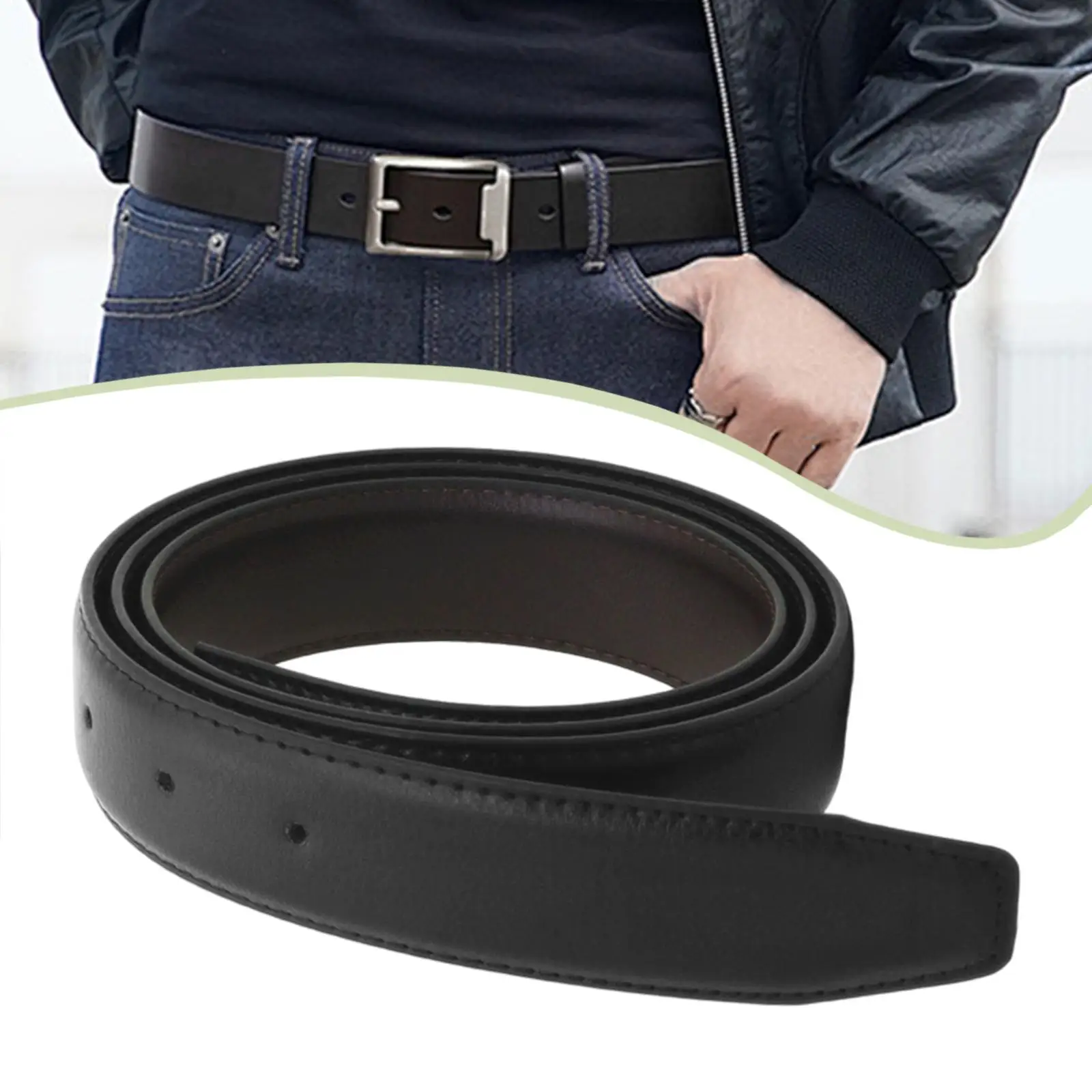 حزام الحزام فقط مع ثقوب شريط حزام مثقوب بدون إبزيم متعدد الاستخدامات أنيق للرجال
