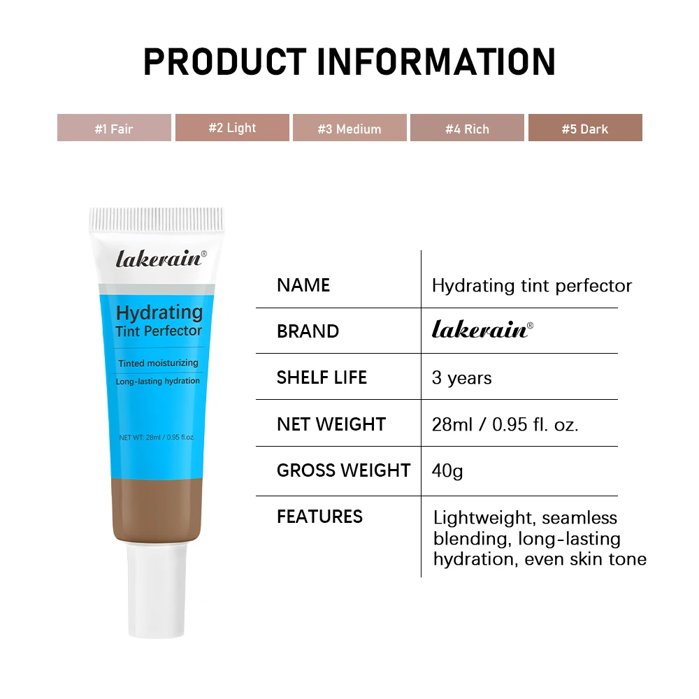 28ml Hydrating Skin Tint Perfector - Aqua Release Tinted Moisturizer Lightweight Formula - Sheer to Light Coverage Face Makeup
