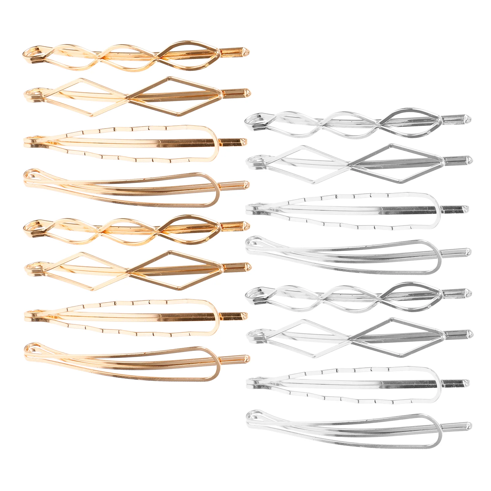 

16 Pcs Simple Metal Hair Clip Bobby Pin Gold Decor for Women Clips Girls Accessories Headgear Barrette