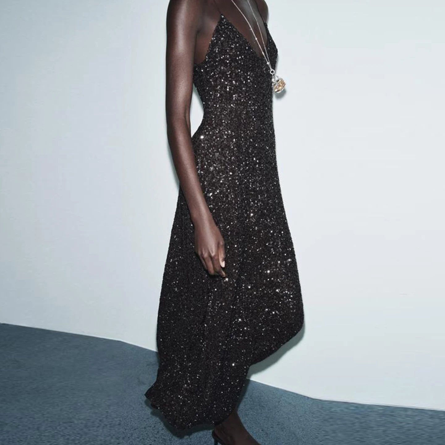 Faionable Ropa interior con cuentas Sle Dr Vestido ajustado decorado con lentejuelas de terciopelo brillante informal de verano para mujer para uso diario