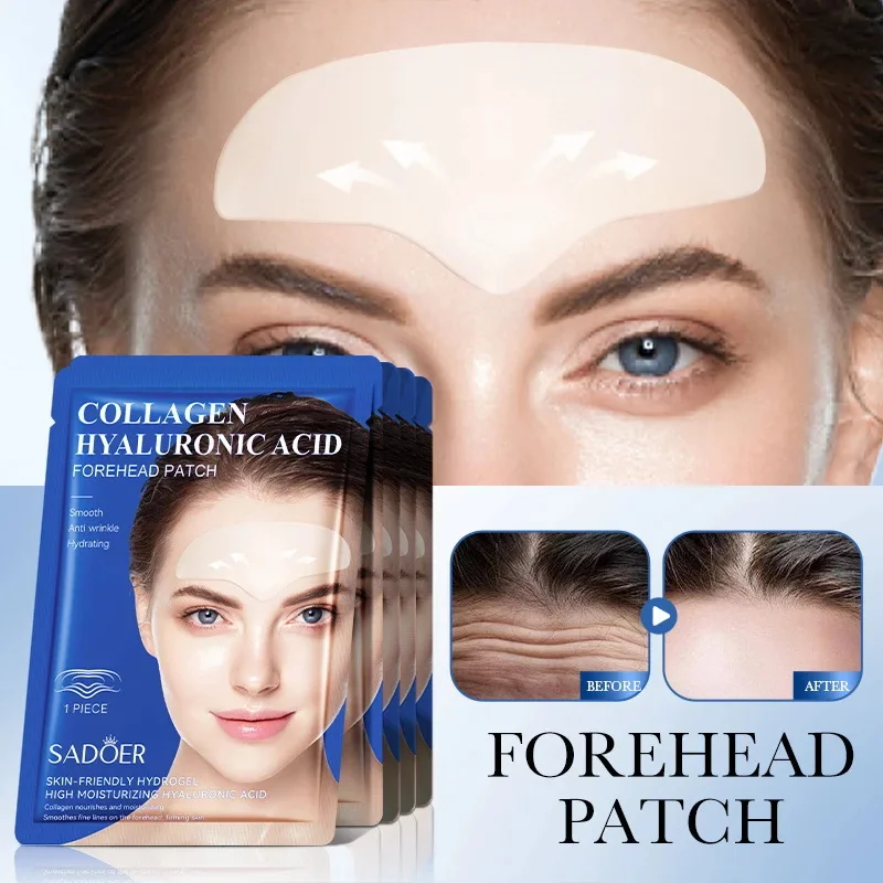 หน้าผากเจล Patch Lightening หน้าผากริ้วรอย Anti-Wrinkle Firming Mask Frown Hyaluronan สติกเกอร์ Anti-Aging Face Skin Care