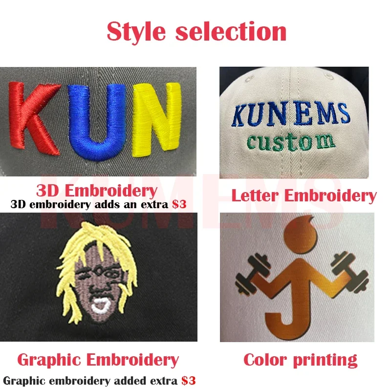 KUNEMS Custom Corduroy Hat for Women and Man DIY Embroidery Baseball Caps LOGO Design Print Hats Soft Top Hat Unisex Wholesale