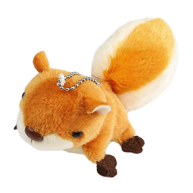 Cute Mini Squirrel Plush Toy Doll Pendant Decoration Keychain Keyring Backpack Oversized Tail Squirrel Birthday Gift