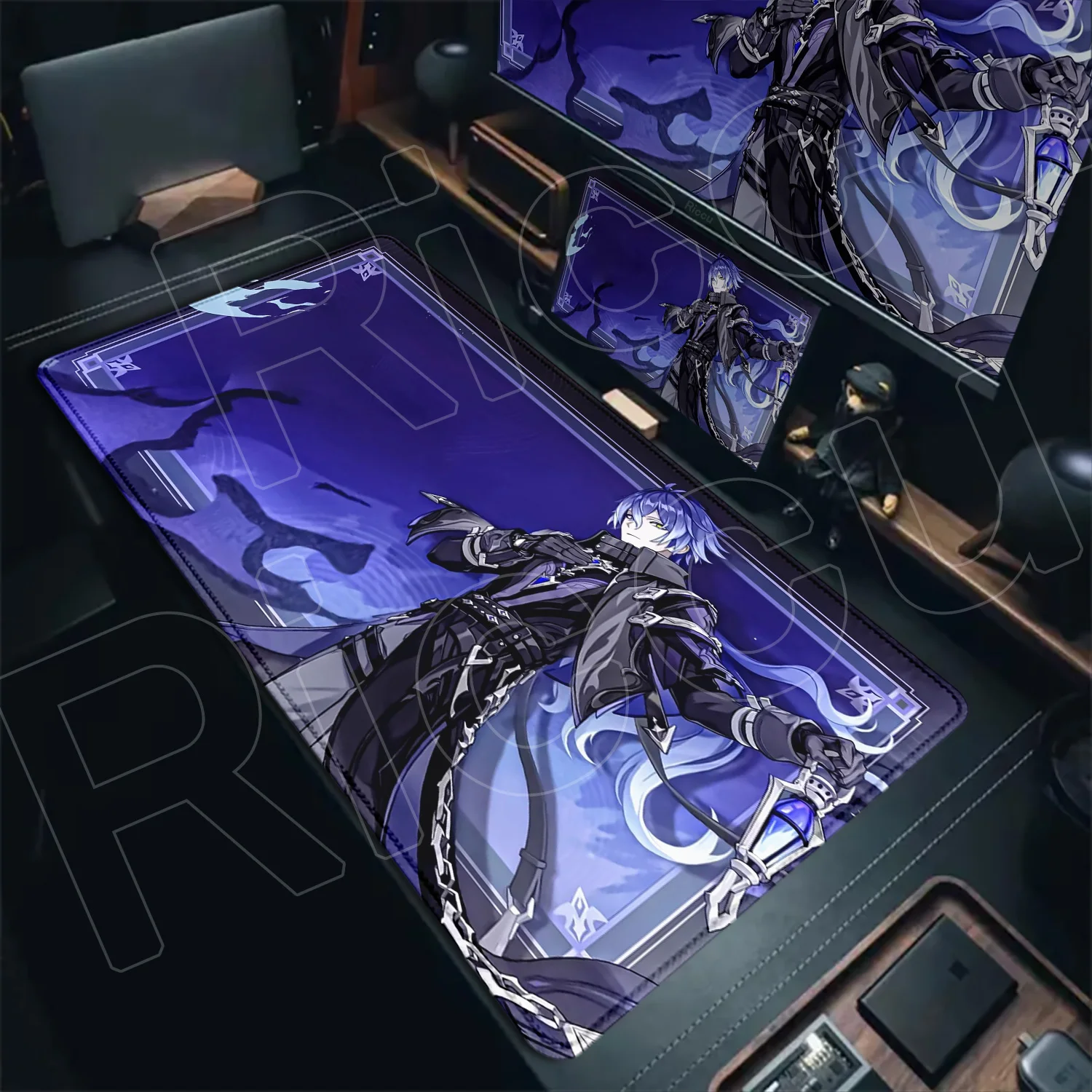 Новые крутые обои Genshin Impact Flins коврики для мыши компьютерный игровой замок край ноутбук ПК настольный коврик натуральный каучук коврик для клавиатуры и мыши