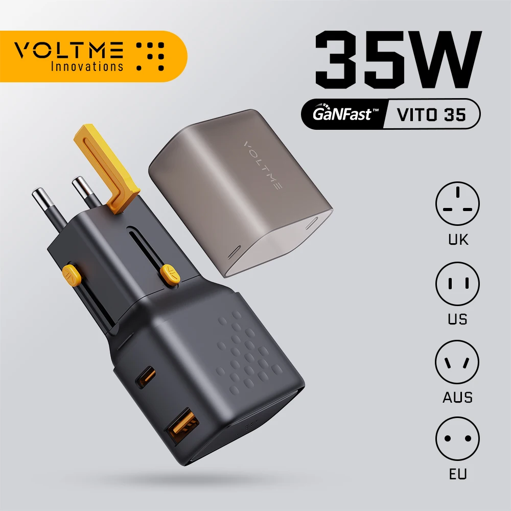 

VOLTME 35W Travel charger USB A EzTravel GaN Charger PD3.0 QC3.0 Quick Charger USB C for iPhone 15 14 13 Pro Samsung HUAWEI