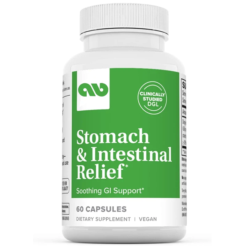 Natural Stomach and Intestinal Relief -60 Capsules - Soothing Gastrointestinal Support - Non GMO, Pure Vegetarian