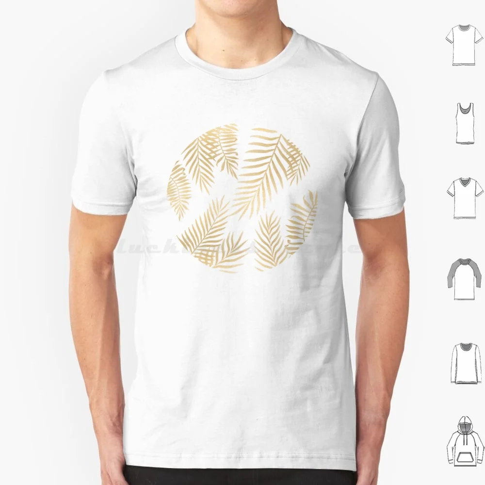 Gold Palm Leaves T Shirt Men Women Kids 6Xl Gold Palms Palm Leaves Palms Gold Leaves Leaf Leaves Floral Flowers Gold Floral