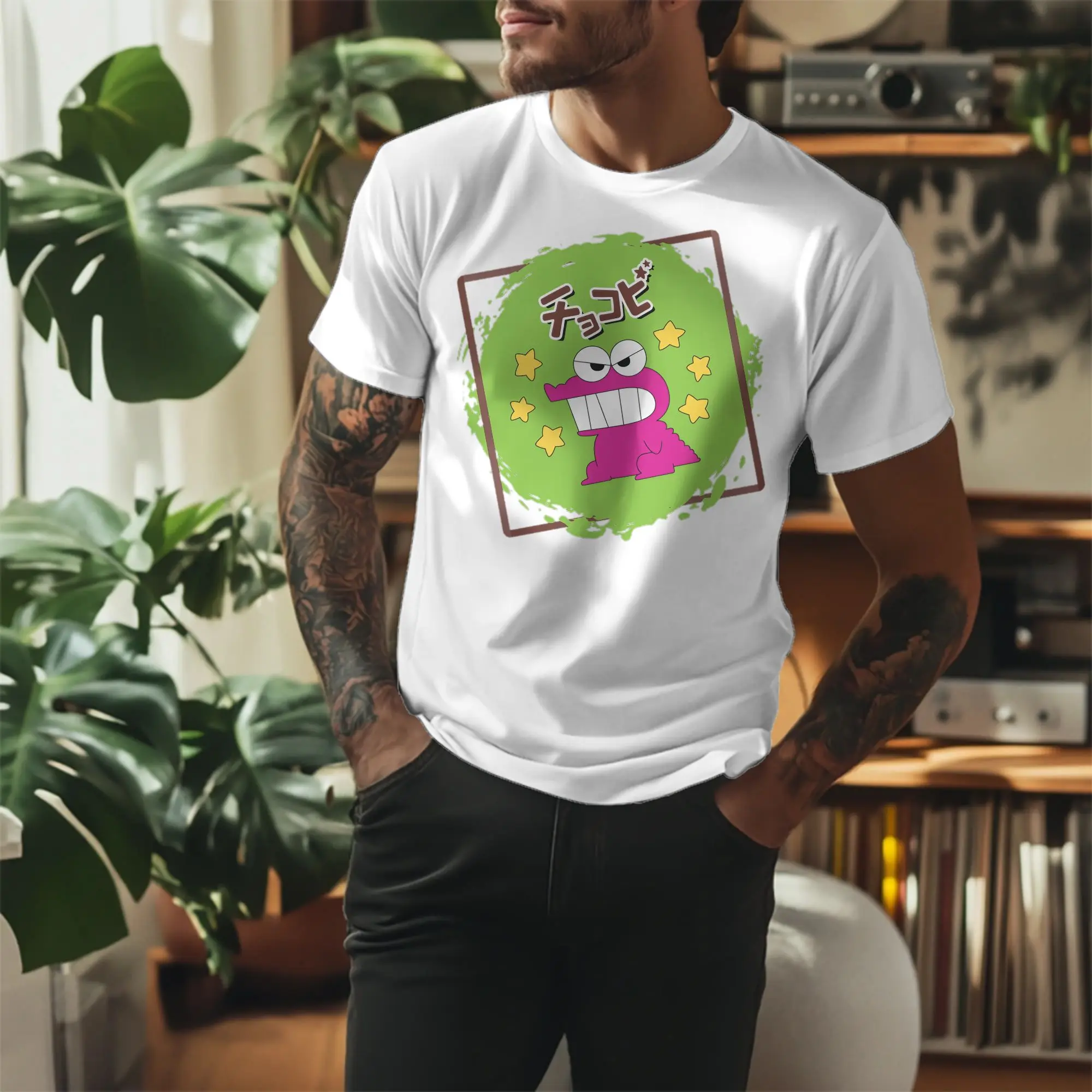Men Women's Crayon Shin-chan Chocobi Snack Logo  T Shirt  100% Cotton Clothing Fun Short Sleeve Tee Shirt Big Size T-Shirt